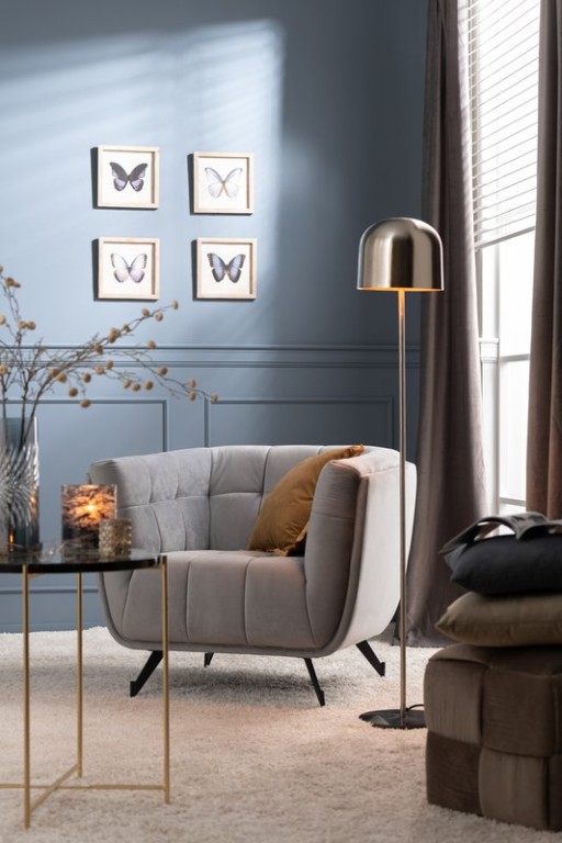 J-Line lounge chair - 1 person - textile/metal - light gray