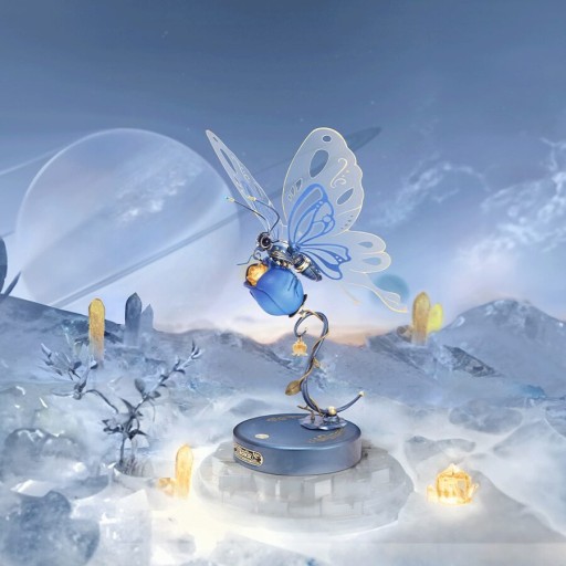 Robotime, 3D DIY Kunststof Bouwpakket Vlinder/ Butterfly Blue, MI05B, 15,5x14,5x23cm