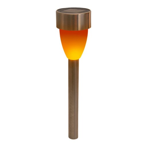 6 Set LED solar outer light with earth skewer made of stainless steel-colored metal and plastic, with integrated LED