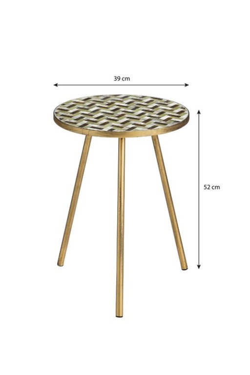 Alanza side table outside - H52 x Ø39 cm - Metal - Green