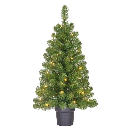Norton Kunstkerstboom in Pot met LED | Groen | H90 x Ø50 cm | Compacte Volle Kerstboom - Product afbeelding