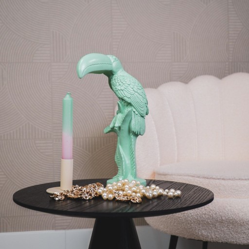 Ornament - Toekan - Polyresin - Mintgroen - 18x9,5x29,5cm