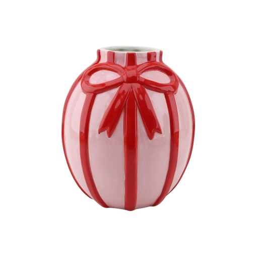 Vaas - Bloemvaaslint- Dolomiet - Lichtroze/ rood - 17x17x17,5cm