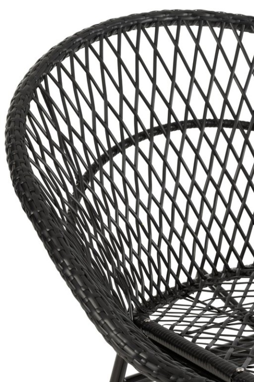 J-Line rocking chair + cushion Zayo - metal/wicker - black