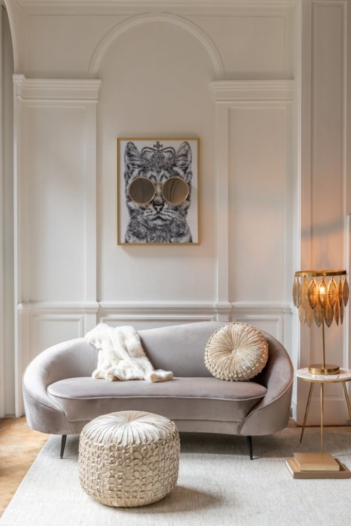 J-Line side table - marble/iron - gold/white