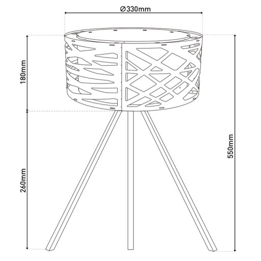 Table lamp "Finja" made of natural-colored plastic/Holzimitation, with E27 version Lighting for living room, dining room or office, 55 cm high