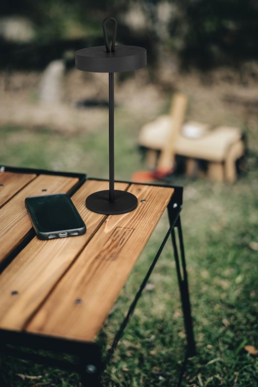 LED battery table lamp magnetically "Ella" for outside and inside, made of metal and plastic in black, 35 cm high