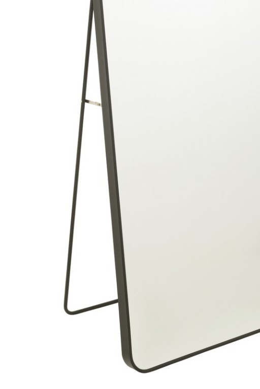 J -Line Mirror on foot rectangle - Glass/Metal - Black - 55 x 150 cm