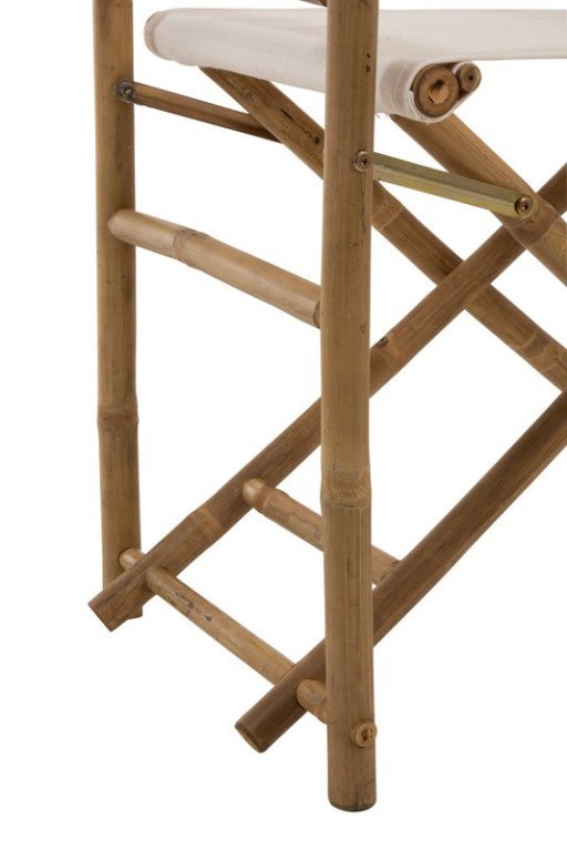 J-Line chair Director Foldable - bamboo/textile - white