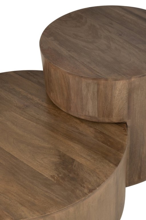 J-Line Set of 2 Side Tables Toge Mango Wood Brown