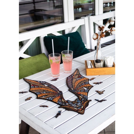 Eco Wood Art (EWA) Houten Legpuzzel Vleermuis/ Bat, Size S, 2246, 27,2x19,5x0,5cm