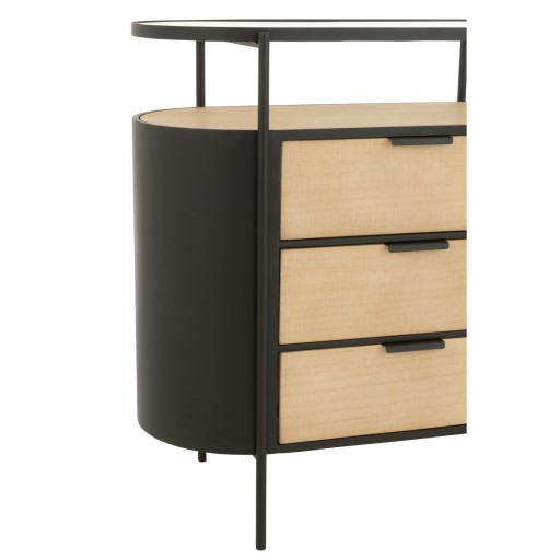 J-Line Kast Avy Ijzer Naturel/Zwart