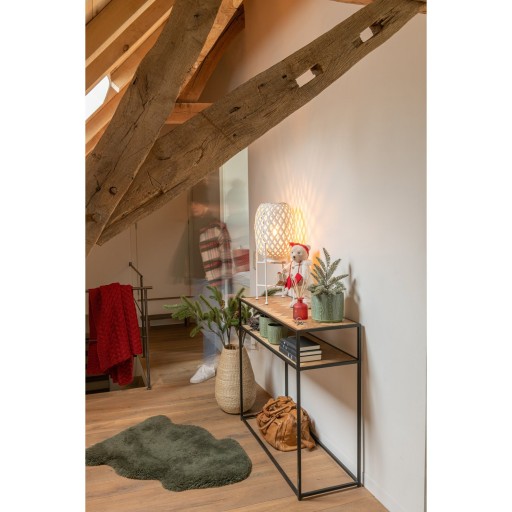 J-Line Console Zigzag Hout/Metaal Naturel/Zwart