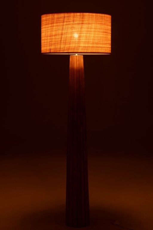 J-Line Floor Lamp Umbrella Ailanthus Wood Natural