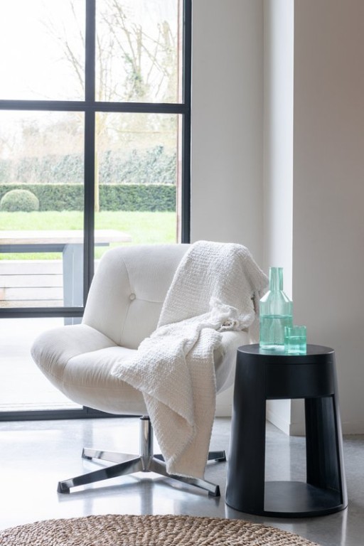 J-Line Lounge chair Chill Metal/Plywood Cream/Silver