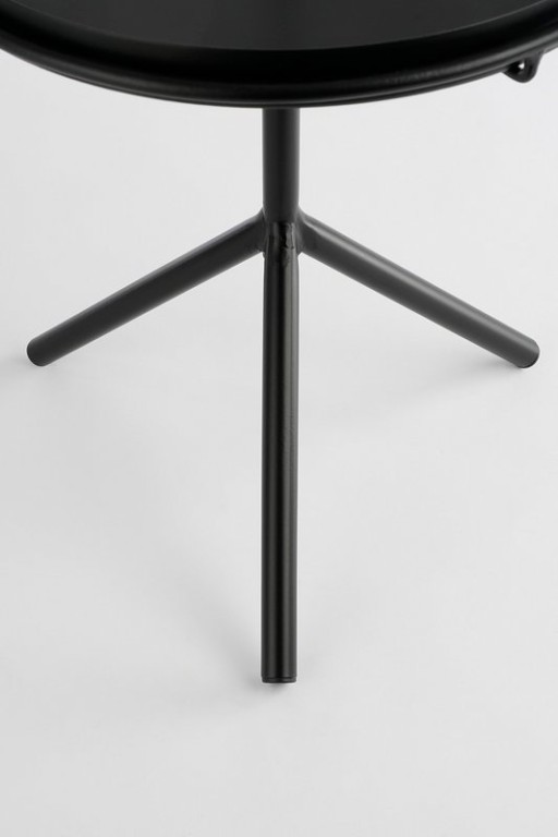 Aston Side Table with Removable Tray - H40 x Ø31 cm - Metal - Black