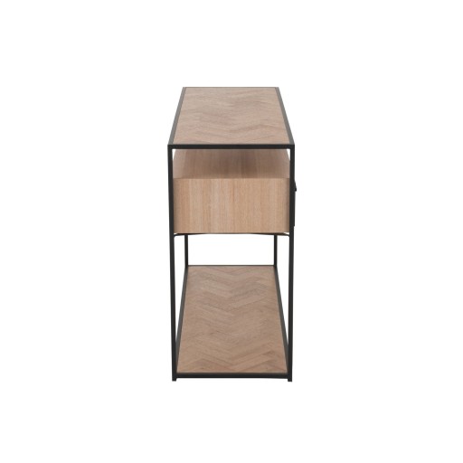 J-Line Console Zigzag 2 Lades Hout/Metaal Naturel/Zwart