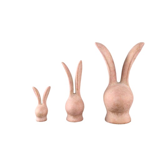Remy Pink Cement Rabbit Head Shaped Statue L