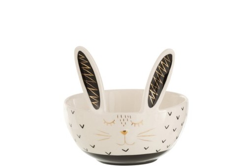 J-Line bowl Rabbit - ceramic - white - large