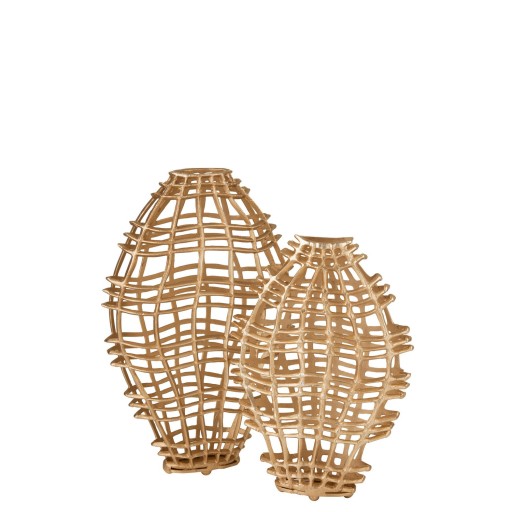 J-Line vaas Deco Spijlen - aluminium - goud - large - 82 cm hoog