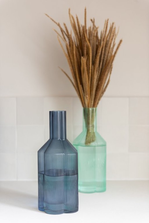 J-Line Carafe Fiore - glass - aqua