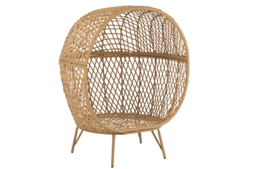 J-Line Lounge Chair+Cushions Eva Metal/Reed Beige