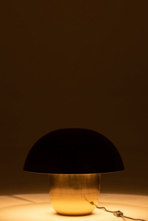 J-Line lamp Mushroom - iron - black/gold - small