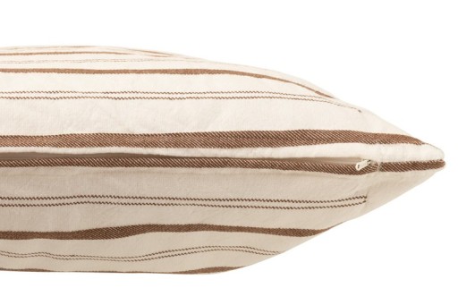 J-Line cushion Lines - cotton - white/brown
