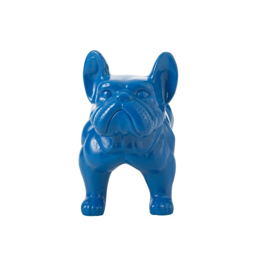 J-Line decoratie Bulldog - hout - blauw