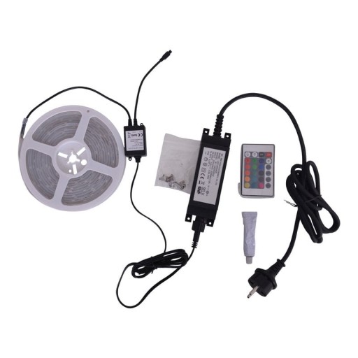The LED "Stripe" Outdoor 500 cm, 24 watts, warm white, with color changer, dimmable, including remote control and accessories