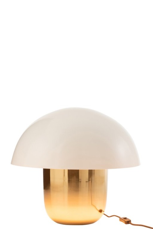 J-Line lamp Mushroom - iron - white/gold - large