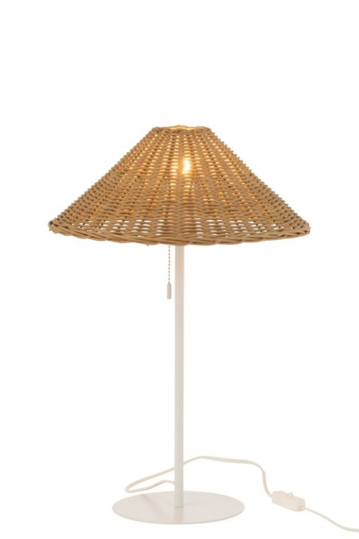 J-Line table lamp - metal/rattan - white/natural