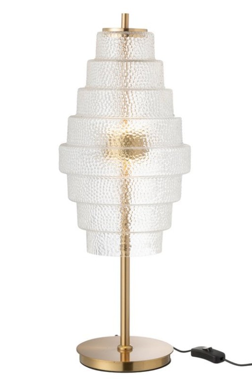 J-Line Lamp LED Gold Metal/Glass Transparent
