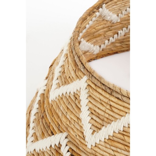 Kerstboomrok - H25 x Ø50 cm - Bananenblad - Bruin, Wit