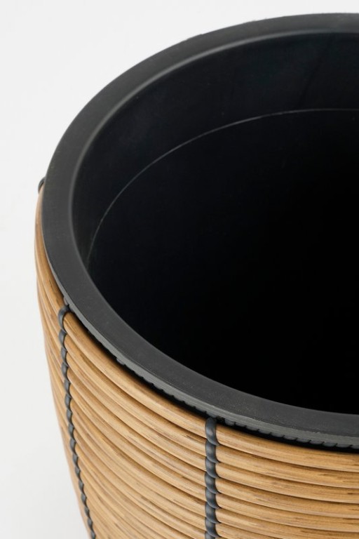 Durban Flowerpot Outside - Set of 3 - H36 x Ø40 cm - Recycled plastic - Brown