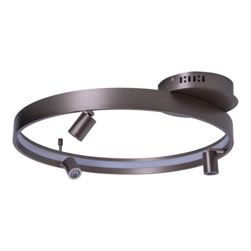 LED Deckenleuchte "TRISTAN", moderne Deckenlampe aus Metall und Kunststoff in Stahl-blank, die LEDs sind fest verbaut. Mit ca. 58 cm Ødie ideale Beleuchtung für Wohnzimmer, Esszimmer oder Küche.