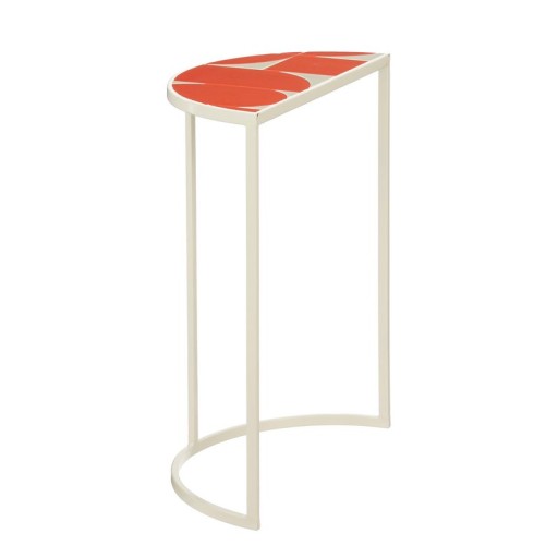Bologna side table outside - Set of 2 - L45 x B23 x H58 cm - Metal - Red