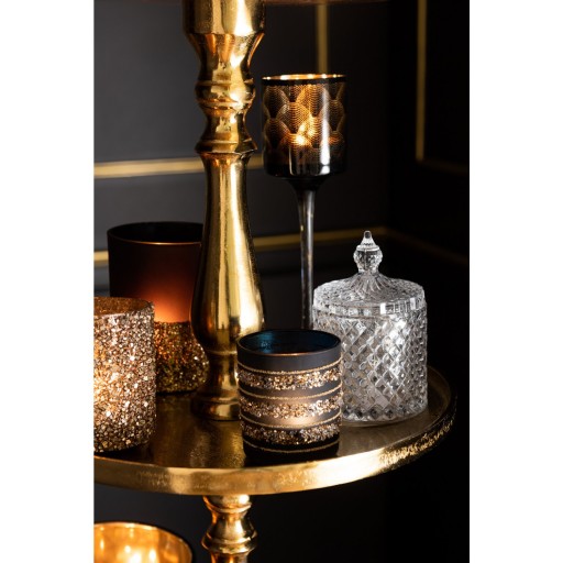 J-Line Plateau 5 Niveaus Rond Aluminium Goud