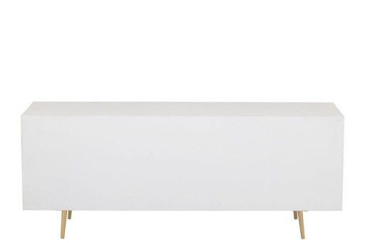 J-Line sideboard Lines 4 Drawers 2 Doors - wood/metal - white/gold