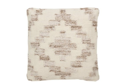 J-Line cushion Ethnic Squares - wool/cotton - cream/beige