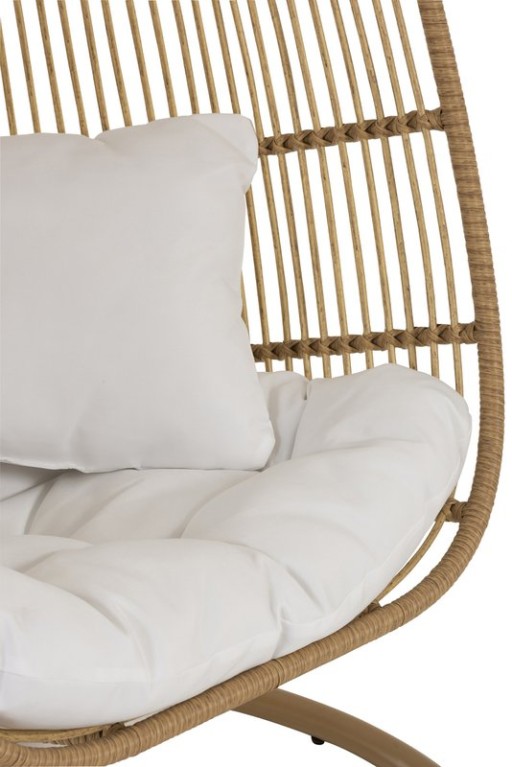 J-Line hanging chair Oval - steel - natural