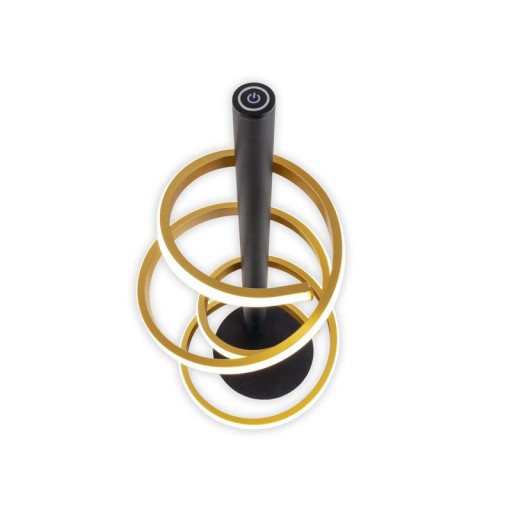 LED Tischleuchte "BELLEZA", moderne Tischlampe aus Metall und Kunststoff in Schwarz, Gold und Weiß, mit fest verbauten LEDs, 50 cm hoch, Beleuchtung für Wohnzimmer, Esszimmer, Schlafzimmer oder Büro.