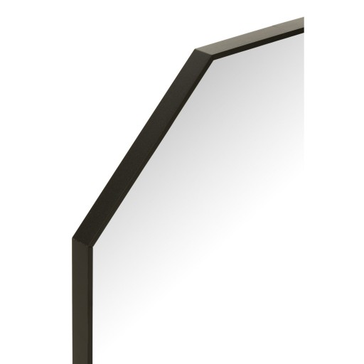 J-Line spiegel Achthoek - glas/metaal - zwart - Ø 65 cm