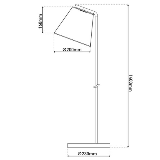 Standing lamp "Korie", floor lamp made of black in black, with E27 socket, 140 cm high, for living area and office.