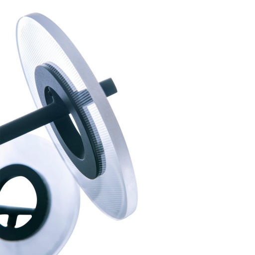 LED Pendelleuchte "DISCUS" aus schwarzem Metall und weißem Kunststoffmit fest verbauten LEDs, Hängelampe für Esszimmer, Wohnzimmer, Diele oder Büro mit einem Øvon ca. 57 cm