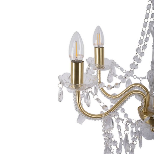 5 Kroon "Cecilia" Ø 52 cm, gemaakt van metaal en acryl, in goud, E14