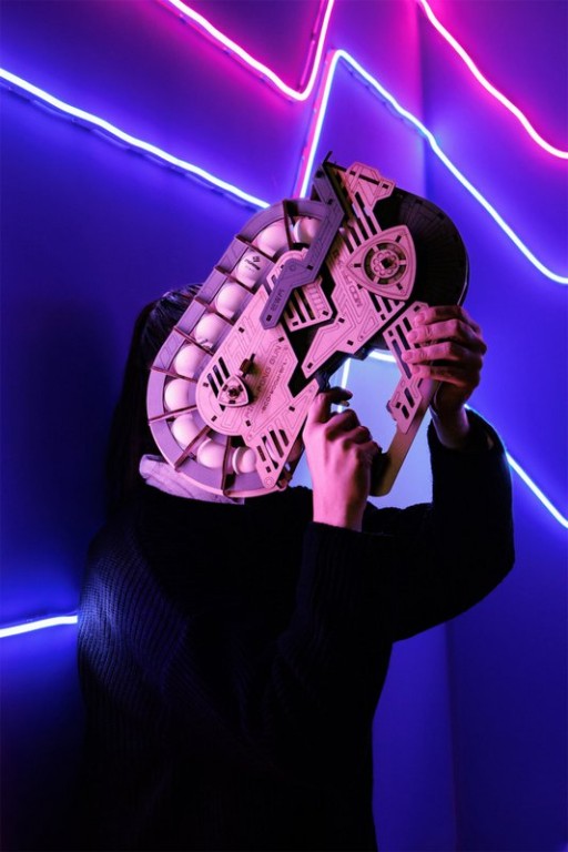 Eco Wood Art 3D Mechanische Puzzel, Ping Pong Gun, 4189, 38,7x9,6x29,8cm