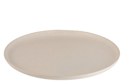 J-Line Marie plate - ceramic - cream - L - 6x