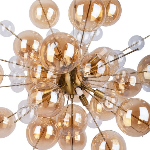 Pendelleuchte "EXPLOSION" amber aus Metall und Glas, G9 Fassungen, Hängelampe für Esszimmer, Wohnzimmer, Diele oder Büro, Hängelampe Øca. 65 cm