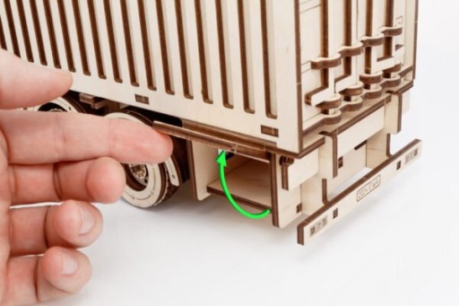 3D Houten Puzzel Container-Semitrailer for Truck “Road King”, Eco Wood Art, 3724, 52,3x10,8x16,9cm